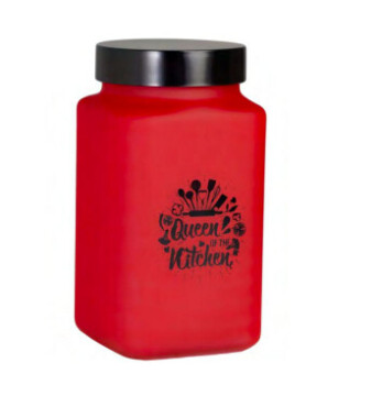 2 lt Desenli Kare Saklama Kavanozu