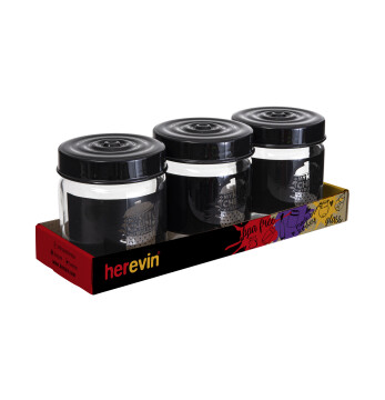 3 x 425 cc Desenli Kavanoz Seti