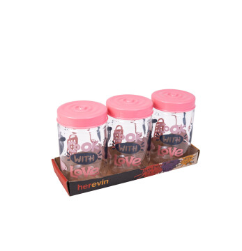 3 x 660 cc Decorated Jar Set