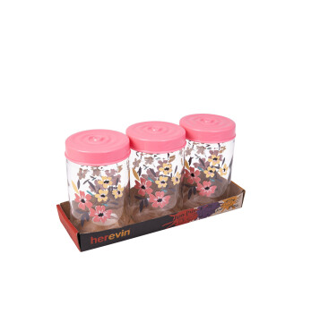 3 x 660 cc Decorated Jar Set