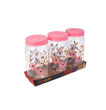 3 x 1000 cc Decorated Jar Set