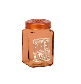 1,5 lt Decorated Square Storage Canister