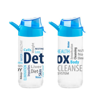 500 cc Decorated Glass Water Bottle-Detox-Como