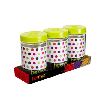 3 x 660 cc Decorated Jar Set