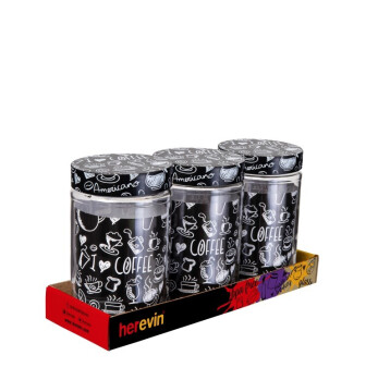 3 x 660 cc Decorated Jar Set