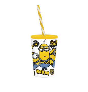 340 cc Licensed PP Tumbler with Straw - Minions - Kevin & Friend