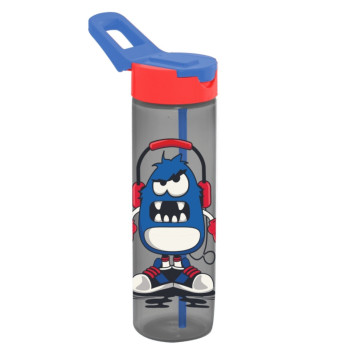 730 cc Decorated Water Bottle with Straw